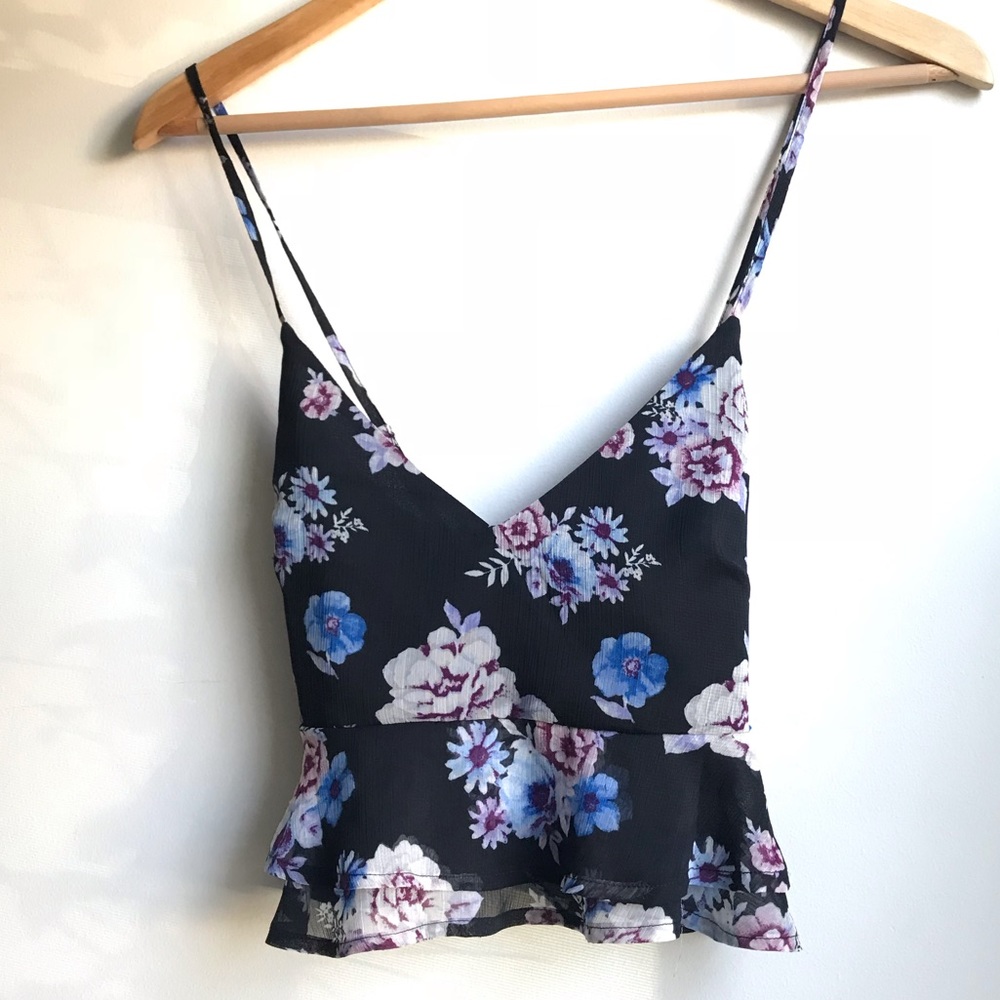 Forever 21 Floral Crop Top S